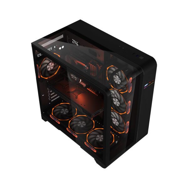 Sistem PC Gaming 1stPlayer® cu AMD Ryzen™ 9 9950X3D 5.7GHz, 144Mb cache, 32 GB DDR5, SSD 1 TB M.2, video GeForce® RTX™ 5080 16 GB GDDR7 DLSS4, liquid cooling, WiFi, R995RT7B8, Windows 11 Pro