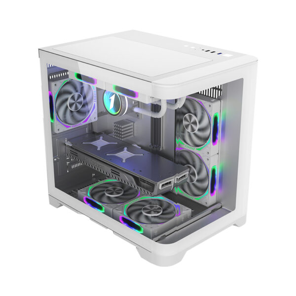 Sistem PC Gaming 1stPlayer® cu AMD Ryzen™ 7 7700 5.3 GHz, 32Mb cache, 32 GB DDR5, SSD 1 TB M.2, video GeForce® RTX™ 5060Ti 8 GB GDDR7 DLSS4, liquid cooling, WiFi, 77UV5W6TW, Windows 11 Pro