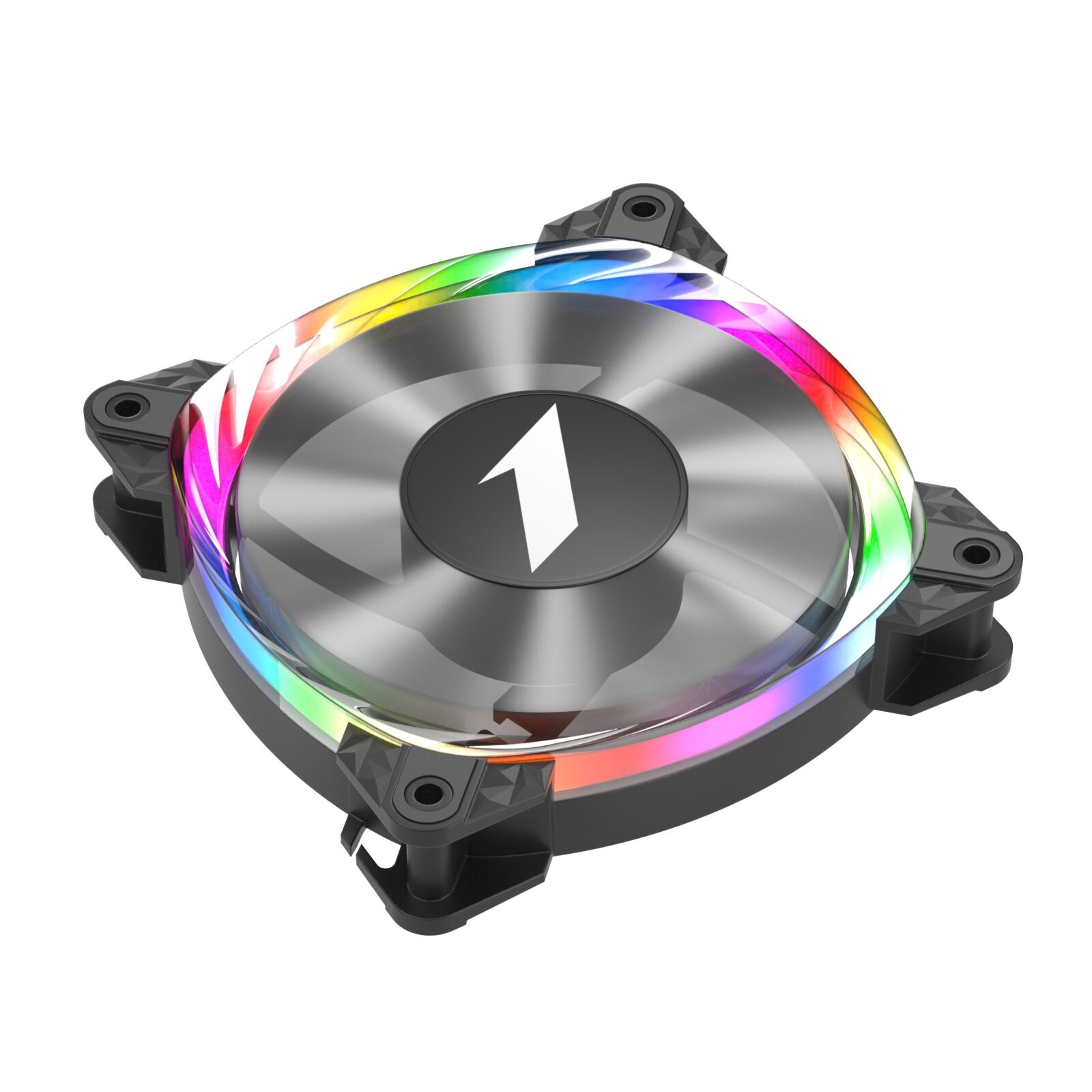 Ventilator carcasa 1stPlayer® aRGB M3 Firemoon, 120x120x25 mm silent, rulment hidraulic, conector 5 pini, negru - imagine 3