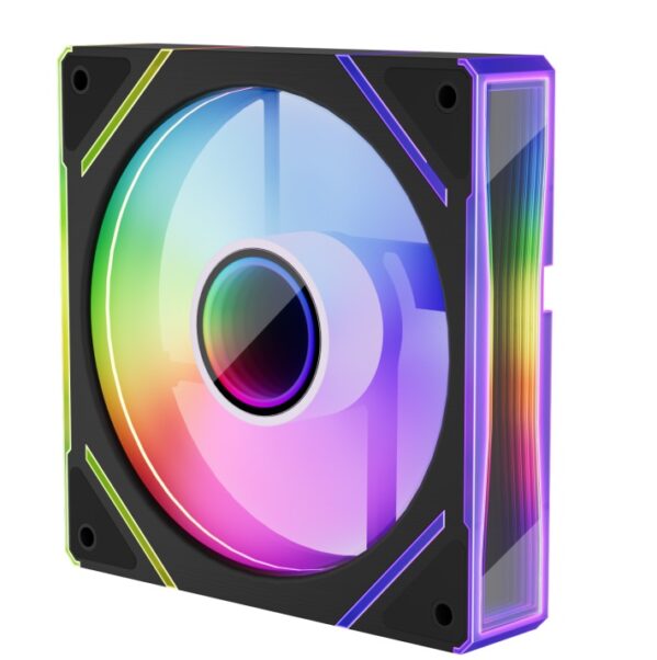 Ventilator 1stPlayer® aRGB FC7-BK, control turatie, infinity efect, 120x120x25 mm silent, rulment hydraulic, 3pin(ARGB)+4PIN(PWM), negru