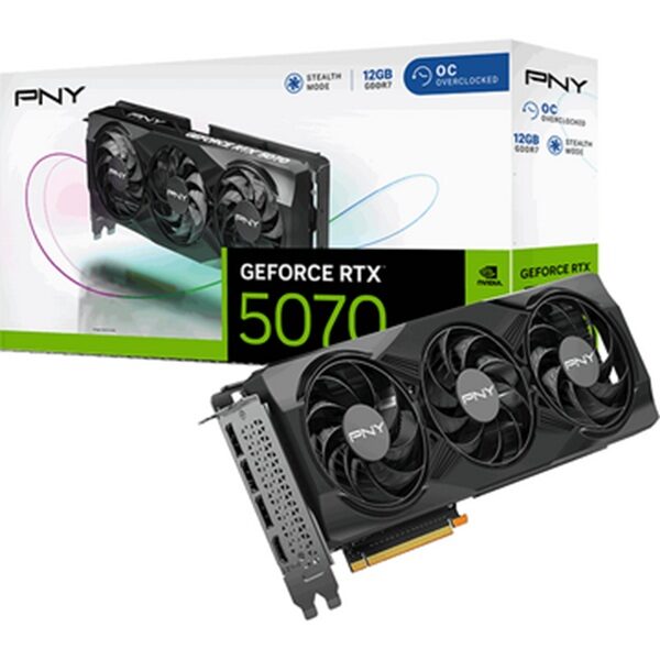 Placa Video PNY GEFORCE RTX 5070 Gaming TRIPLE FAN 12GB GDDR7 192 bit, PCIE 5.0 x16, 1x HDMI 3x DP