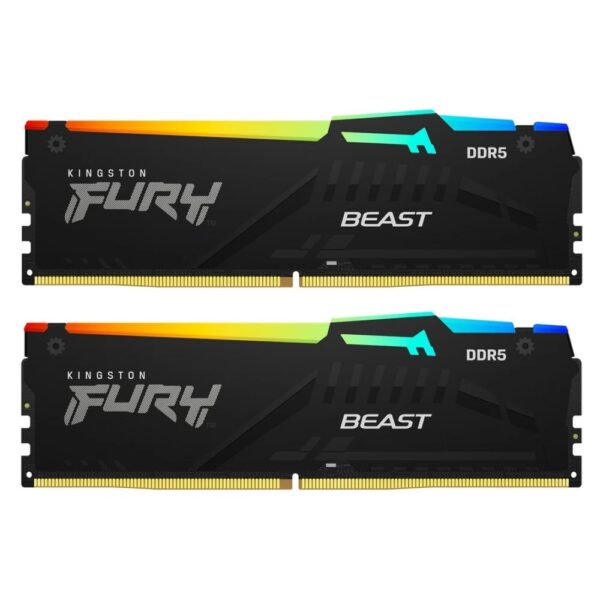 Memorie RAM Kingston DDR5 64GB 6000MHz CL36 1.35V Dual Channel Kit Fury Beast Black RGB EXPO