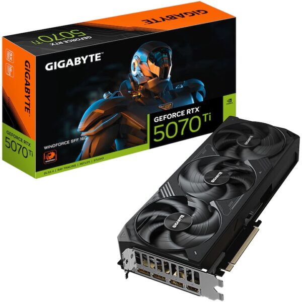 Placa video GIGABYTE GeForce RTX™ 5070 Ti WindForce SFF, 16GB GDDR7, 192-bit