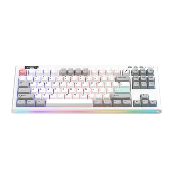 Tastatura Mecanica Gaming 1stPlayer® NEO87 Frost Wave, 88 taste Lavender Switch, Iluminare RGB, conectivitate wired, 2.4G, bluetooth