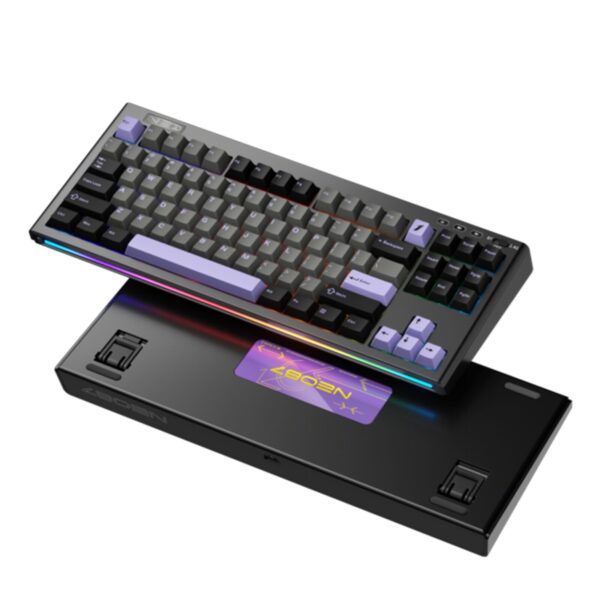 Tastatura Mecanica Gaming 1stPlayer® NEO87 Midnight Violet, 88 taste Lavender Switch, Iluminare RGB, conectivitate wired, 2.4G, bluetooth