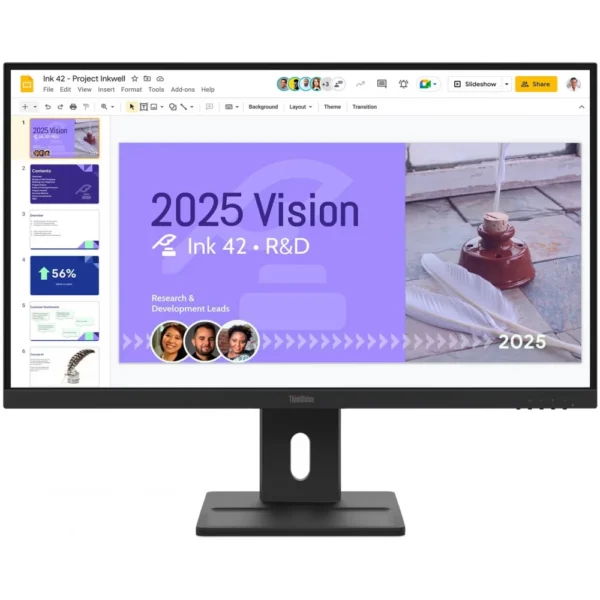 Monitor Lenovo ThinkVision E27q-40, 27″ IPS, QHD 2560×1440, 16:9, 4 ms, 350 cd/m², Raven Black
