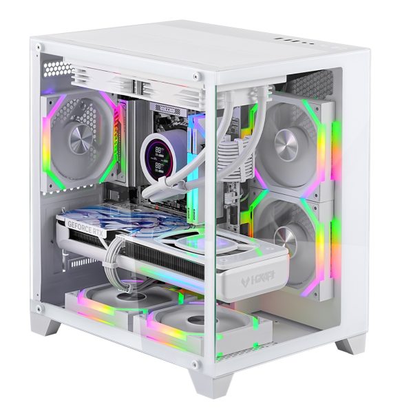 Sistem PC Gaming 1stPlayer® cu Intel® Core™ i5 14600KF Raptor Lake 5.3 GHz, 32GB DDR5, SSD 1TB M.2, placa video GeForce® RTX™ 5060Ti 8 GB GDDR7, WiFi, liquid cooling, BV5W56TW, Windows 11 Pro