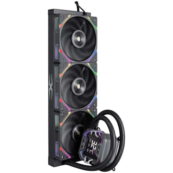 Cooler Procesor 1stPlayer® X-Starship 360E-bk, display IPS de 2,4 inches, aRGB, compatibil AMD/Intel, negru