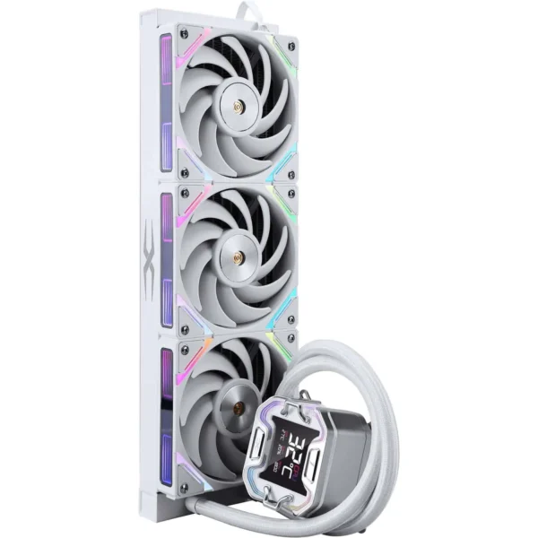 Cooler Procesor 1stPlayer® X-Starship 360E-wh, display IPS de 2,4 inches, aRGB, compatibil AMD/Intel, alb