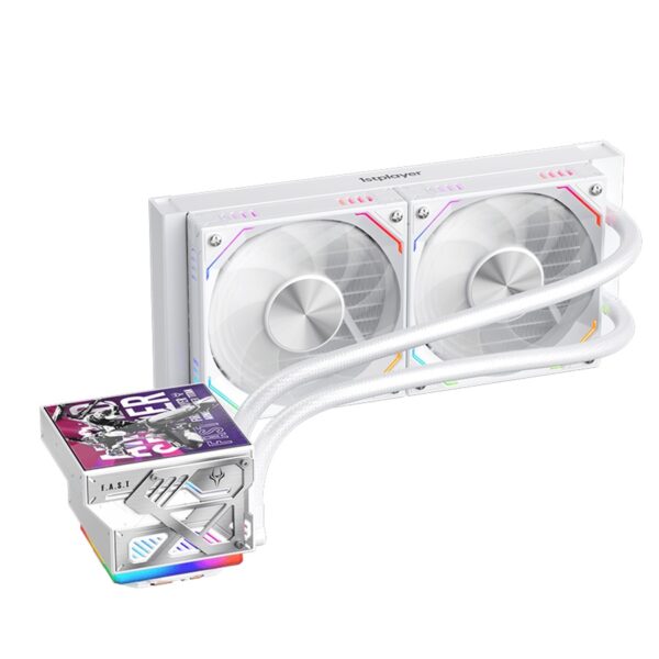 Cooler Procesor 1stPLAYER FT 240E-wh FAST aRGB, display personalizabil, compatibil AMD si Intel, alb