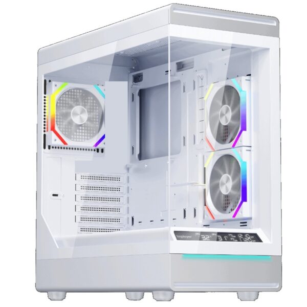Carcasa 1stPLAYER Gaming WD8-bk, 3 ventilatoare aRGB plus PWM, ATX, display, strip LED, telecomanda, negru