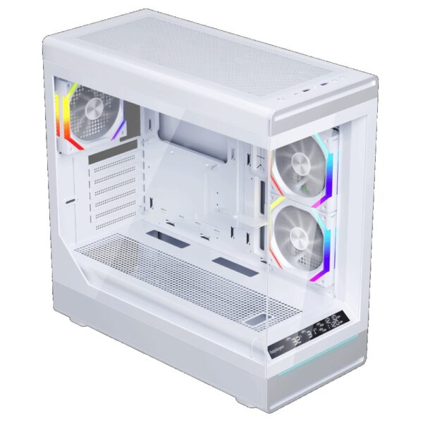 Carcasa 1stPLAYER Gaming WD8-bk, 3 ventilatoare aRGB plus PWM, ATX, display, strip LED, telecomanda, negru