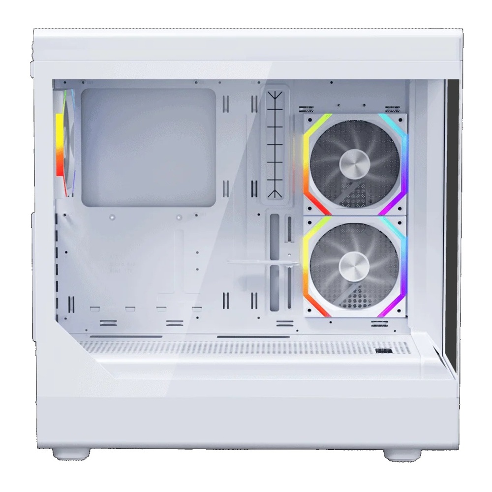 Carcasa 1stPLAYER Gaming WD8-bk, 3 ventilatoare aRGB plus PWM, ATX, display, strip LED, telecomanda, negru - imagine 3