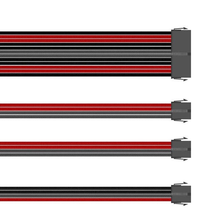 Set Prelungire 4 Cabluri Sursa ATX, 1stPlayer® Premium, Steam Punk 4IN1 black-red-grey