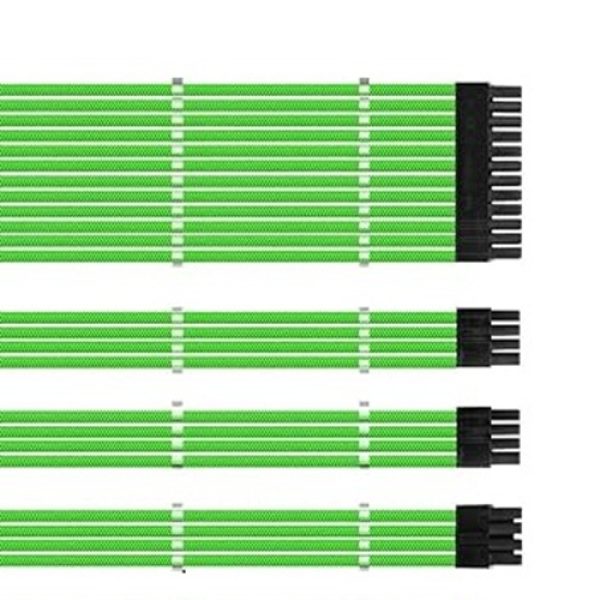 Set Prelungire Cabluri Sursa ATX, 1stPlayer® Premium, 30 cm, Steam Punk 4IN1, verde neon