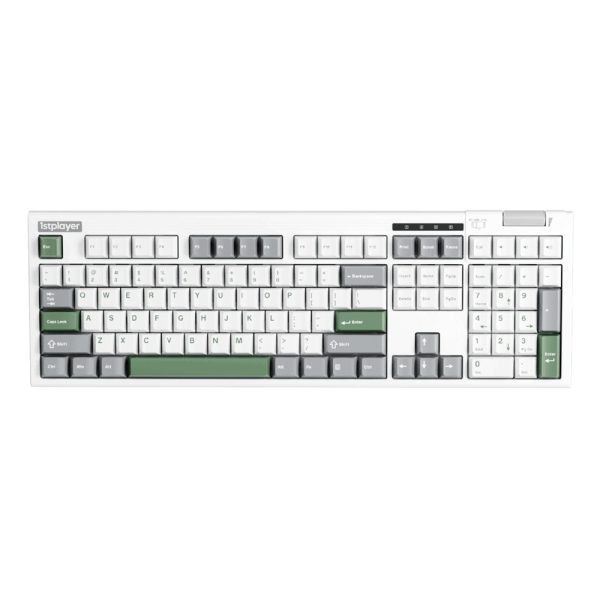 Tastatura Mecanica Gaming 1stPlayer® NEO108 Forest Green, 108 taste Silent Switch, Iluminare RGB, conectivitate wired, 2.4G, bluetooth