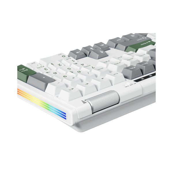 Tastatura Mecanica Gaming 1stPlayer® NEO108 Forest Green, 108 taste Silent Switch, Iluminare RGB, conectivitate wired, 2.4G, bluetooth