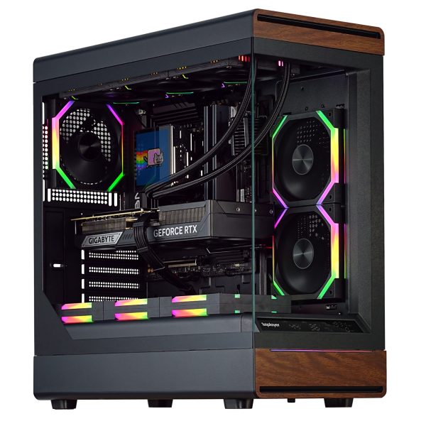 Carcasa 1stPLAYER Gaming WD8-bk-5fan, 5 ventilatoare aRGB plus PWM, ATX, telecomanda, negru