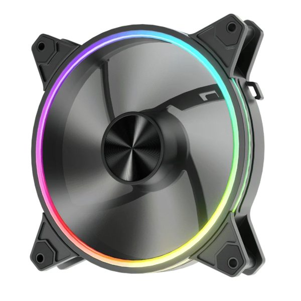 Ventilator 1stPlayer® aRGB FO7R-14-BK reverse, control turatie, 140x140x25 mm silent, rulment hydraulic, 3pin(ARGB)+4PIN(PWM), negru