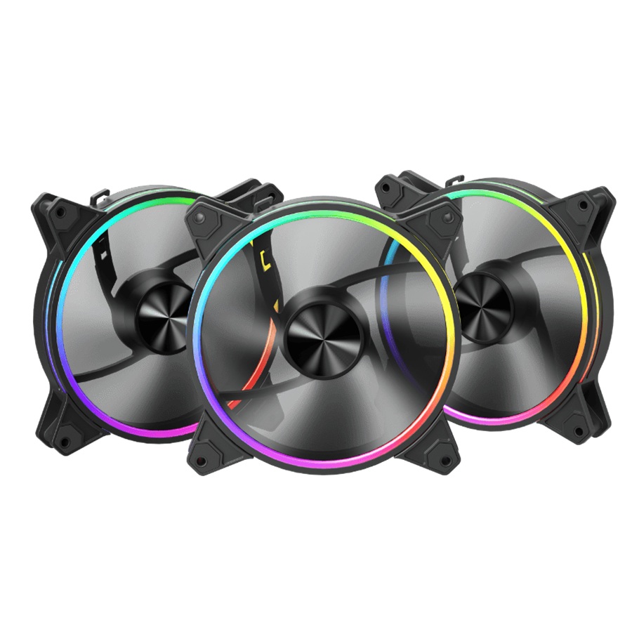 Ventilator 1stPlayer® aRGB FO7R-14-BK reverse, control turatie, 140x140x25 mm silent, rulment hydraulic, 3pin(ARGB)+4PIN(PWM), negru - imagine 4