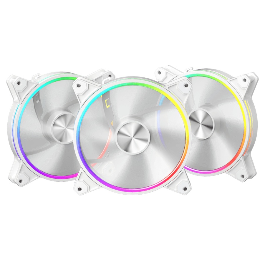 Ventilator 1stPlayer® aRGB FO7R-14-WH reverse, control turatie, 140x140x25 mm silent, rulment hydraulic, 3pin(ARGB)+4PIN(PWM), alb - imagine 4