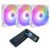 Set 3 ventilatoare 1stPlayer® Combo F2-AP-wh aRGB, controller si telecomanda, control turatie, culoare alba